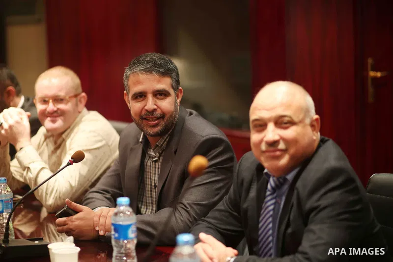 Palestinian Journalists visit the headquarters of Middle East News Agency "Mena" in Cairo, Egypt, on Nov. 24. 2016. Photo by Yasser Qudih