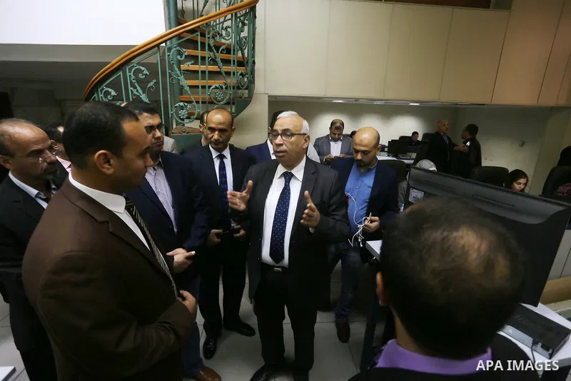 Palestinian Journalists visit the headquarters of Middle East News Agency "Mena" in Cairo, Egypt, on Nov. 24. 2016. Photo by Yasser Qudih