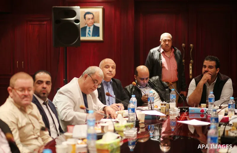 Palestinian Journalists visit the headquarters of Middle East News Agency "Mena" in Cairo, Egypt, on Nov. 24. 2016. Photo by Yasser Qudih