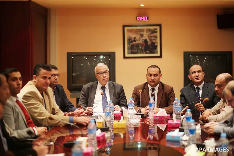 Palestinian Journalists visit the headquarters of Middle East News Agency "Mena" in Cairo, Egypt, on Nov. 24. 2016. Photo by Yasser Qudih