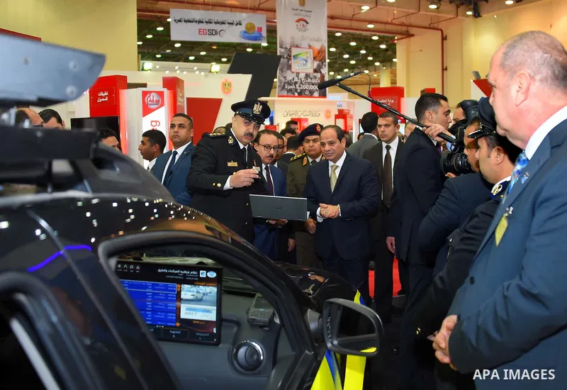 Egyptian President Abdel Fattah al-Sisi attends the opening ceremony of Cairo international exhibition for information and communication technology, in Cairo, Egypt, on Nov. 27, 2016. Photo by Egyptian President Office