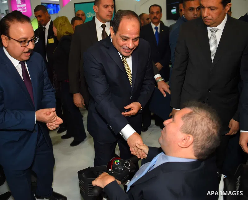 Egyptian President Abdel Fattah al-Sisi attends the opening ceremony of Cairo international exhibition for information and communication technology, in Cairo, Egypt, on Nov. 27, 2016. Photo by Egyptian President Office