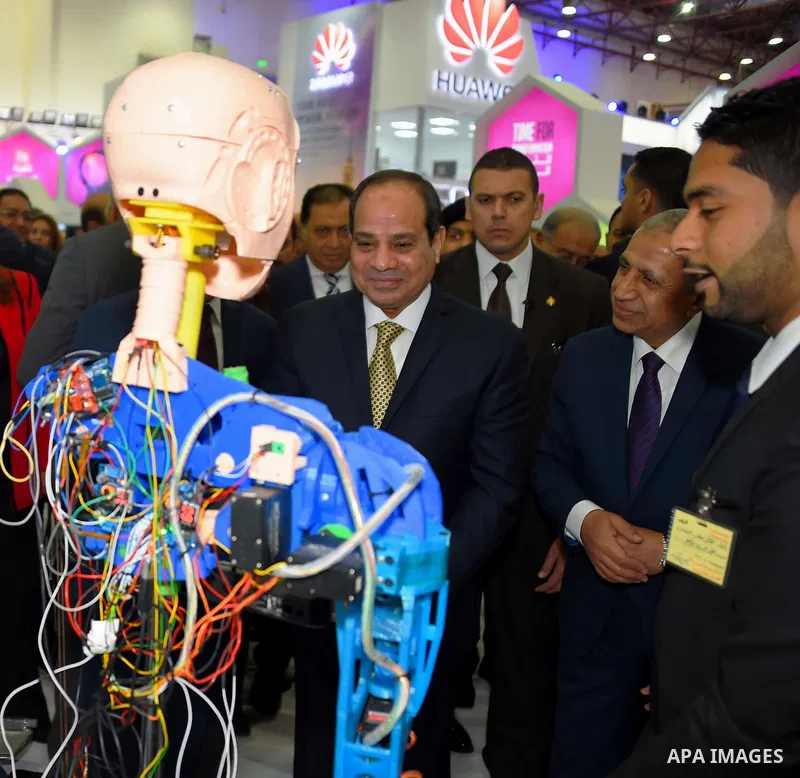 Egyptian President Abdel Fattah al-Sisi attends the opening ceremony of Cairo international exhibition for information and communication technology, in Cairo, Egypt, on Nov. 27, 2016. Photo by Egyptian President Office