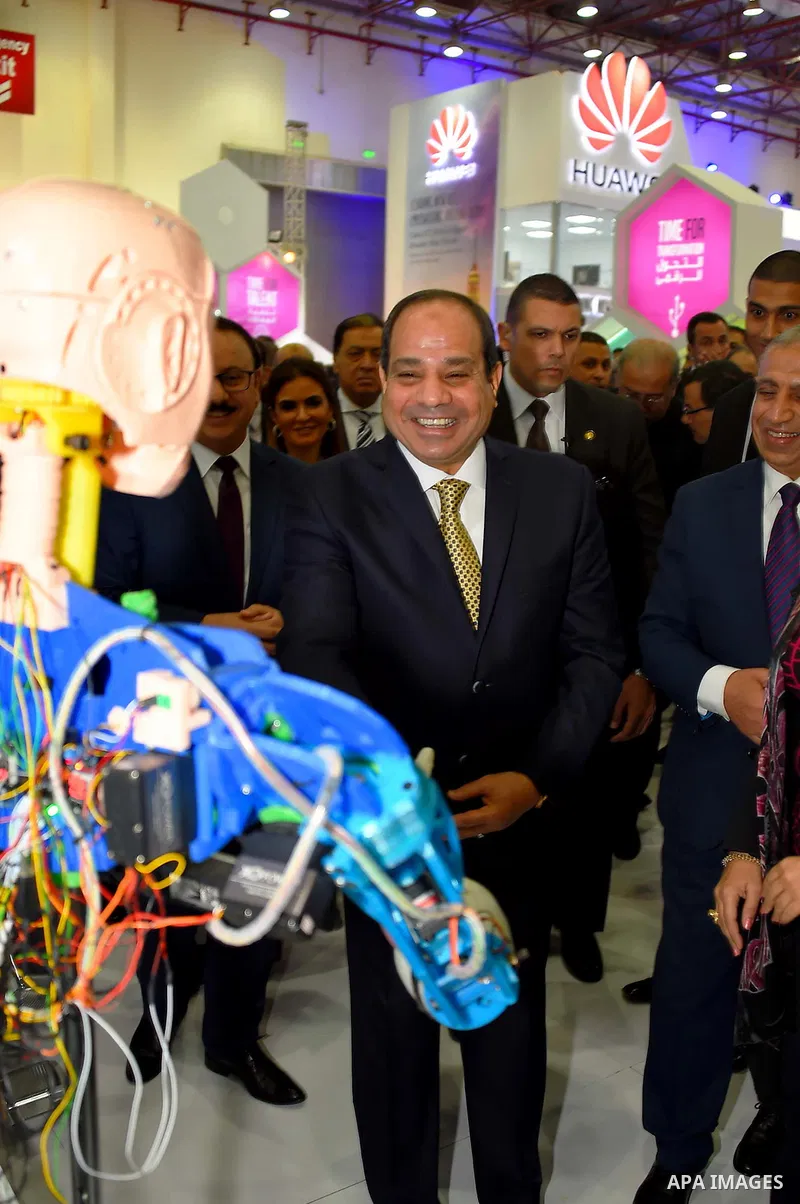 Egyptian President Abdel Fattah al-Sisi attends the opening ceremony of Cairo international exhibition for information and communication technology, in Cairo, Egypt, on Nov. 27, 2016. Photo by Egyptian President Office