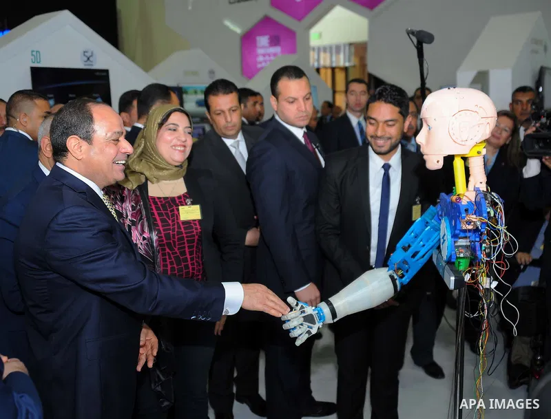 Egyptian President Abdel Fattah al-Sisi attends the opening ceremony of Cairo international exhibition for information and communication technology, in Cairo, Egypt, on Nov. 27, 2016. Photo by Egyptian President Office