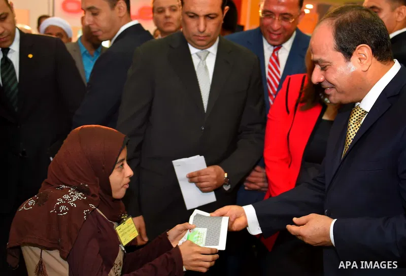 Egyptian President Abdel Fattah al-Sisi attends the opening ceremony of Cairo international exhibition for information and communication technology, in Cairo, Egypt, on Nov. 27, 2016. Photo by Egyptian President Office
