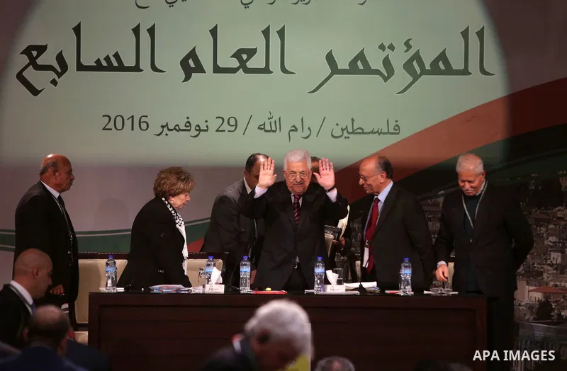 Palestinian President Mahmoud Abbas attends the opening ceremony of the 7th Fatah Congress on November 29, 2016, at the Muqataa, the Palestinian Authority headquarters, in the West Bank city of Ramallah. Abbas's Fatah re...