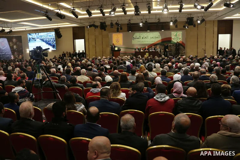 Palestinian president Mahmoud Abbas delivers a speech on the second day of the 7th Fatah Congress on November 30, 2016, at the Muqataa, the Palestinian Authority headquarters, in the West Bank city of Ramallah. Abbas add...