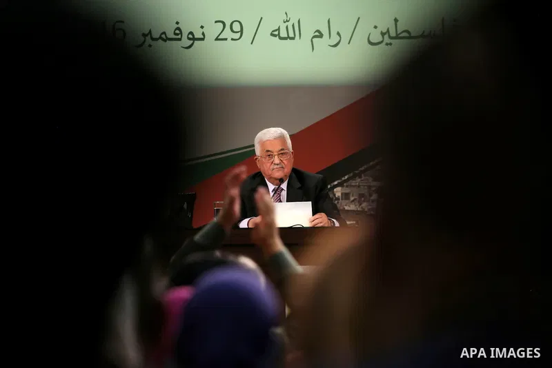 Palestinian president Mahmoud Abbas delivers a speech on the second day of the 7th Fatah Congress on November 30, 2016, at the Muqataa, the Palestinian Authority headquarters, in the West Bank city of Ramallah. Abbas add...