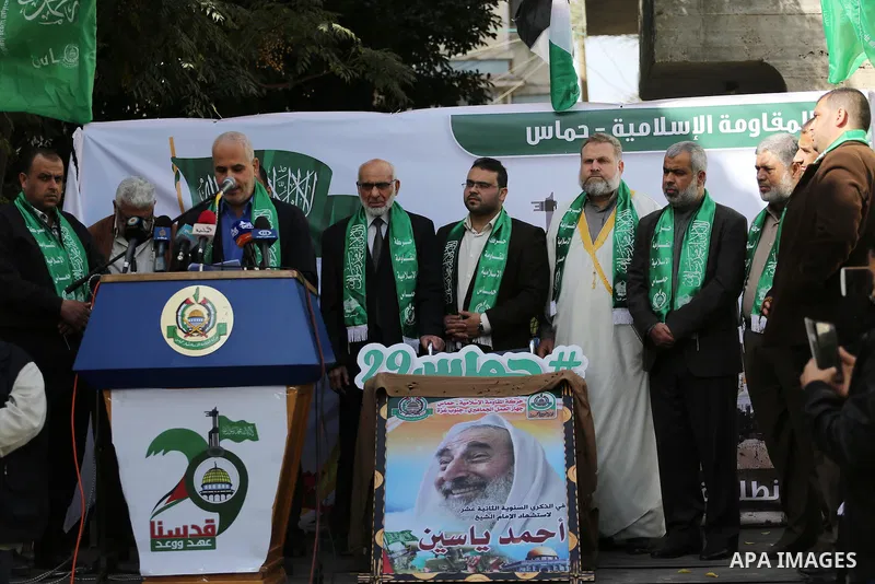 A Palestinian Hamas leader Fawzi Barhoum speaks during a press conference, in Gaza city, on Dec. 01, 2016. Photo by Mohammed Asad