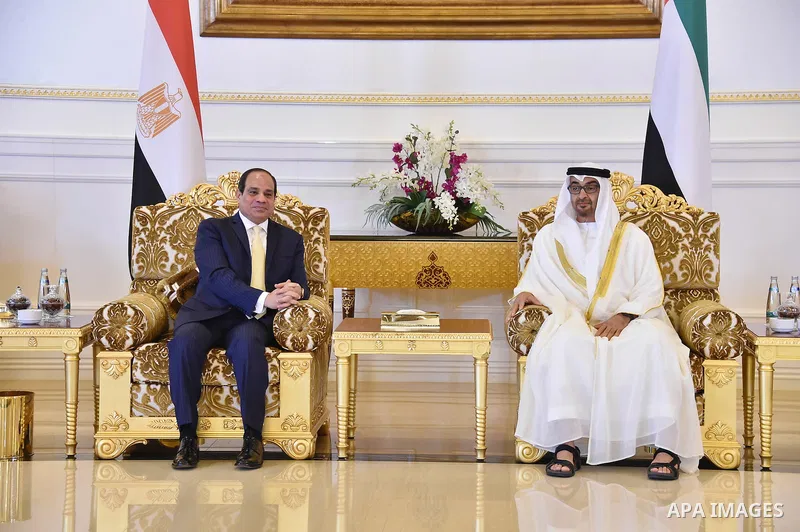 Egyptian President Abdel Fattah al-Sisi meets with Abu Dhabi Crown Prince Sheikh Mohammed bin Zayed al-Nahyan in Abu Dhabi, United Arab Emirates, on Dec. 01, 2016. Photo by Egyptian President Office