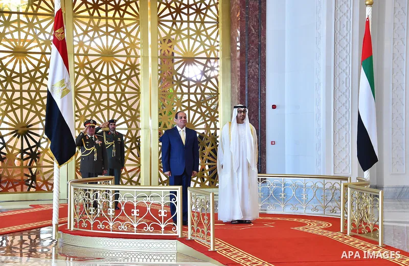 Egyptian President Abdel Fattah al-Sisi meets with Abu Dhabi Crown Prince Sheikh Mohammed bin Zayed al-Nahyan in Abu Dhabi, United Arab Emirates, on Dec. 01, 2016. Photo by Egyptian President Office