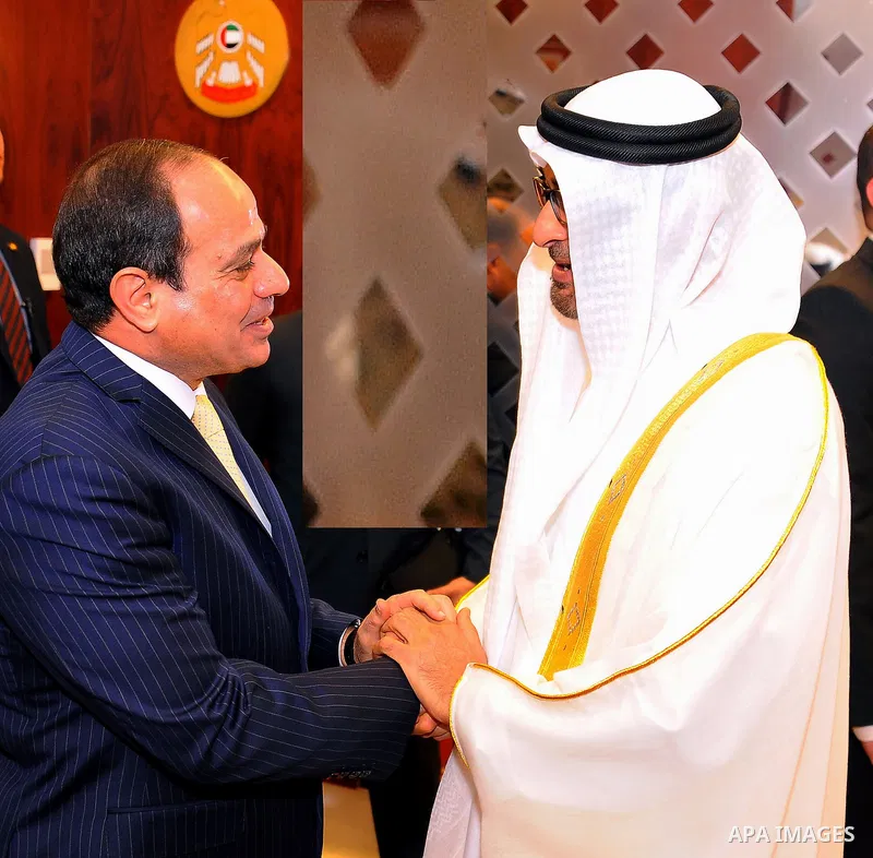 Egyptian President Abdel Fattah al-Sisi meets with Abu Dhabi Crown Prince Sheikh Mohammed bin Zayed al-Nahyan in Abu Dhabi, United Arab Emirates, on Dec. 01, 2016. Photo by Egyptian President Office