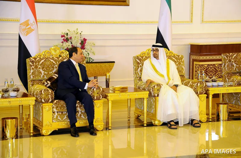 Egyptian President Abdel Fattah al-Sisi meets with Abu Dhabi Crown Prince Sheikh Mohammed bin Zayed al-Nahyan in Abu Dhabi, United Arab Emirates, on Dec. 01, 2016. Photo by Egyptian President Office