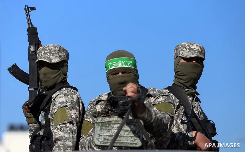 Palestinian Hamas militants attend the funeral of fellow of their comrade who was killed when a tunnel collapsed on Wednesday, during his funeral in Gaza City December 8, 2016. Photo by Yasser Qudih