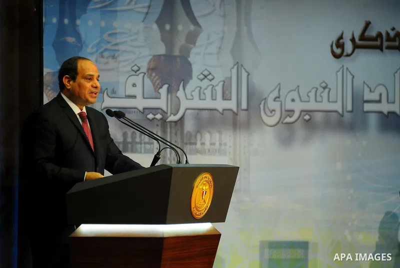 Egyptian President Abdel Fattah al-Sisi speaks during a ceremony of "Mawlid al-Nabawi" or the birth of Prophet Mohammad, in Cairo, Egypt, on Dec. 08, 2016. Photo by Egyptian President Office