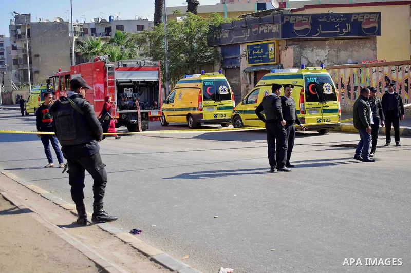 Egyptian special police officers stand guard at the scene of a bomb blast in Giza Al Haram Street on the outskirts of Cairo, Egypt December 9, 2016. Photo by Amr Sayed