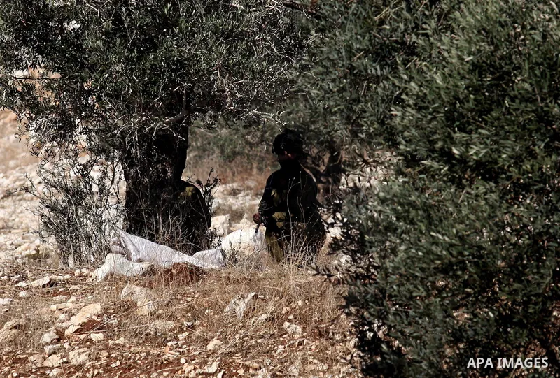 Israeli security forces take position during clashes with Palestinian protesters following a demonstration against the expropriation of Palestinian land by Israel in the village of Kfar Qaddum, near Nablus, in the occupi...