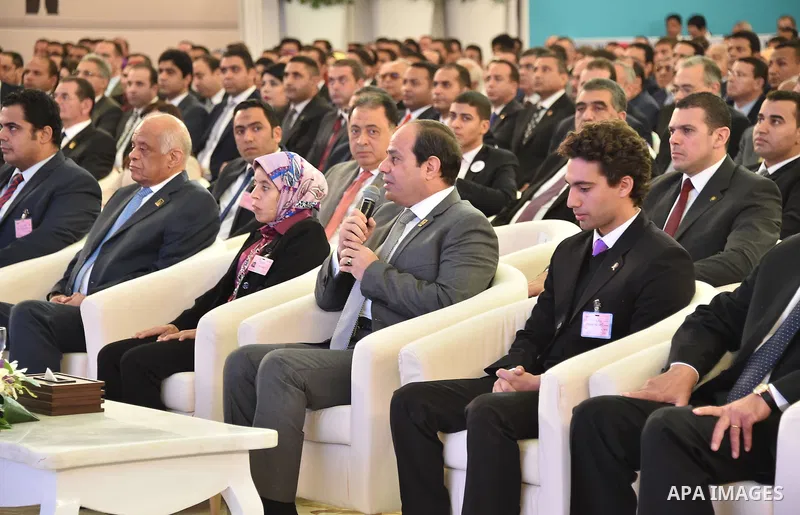 Egyptian President Abdel Fattah al-Sisi, attends the opening of the conference the first league for youth, in Cairo, Egypt, on December 10, 2016. Photo by Egyptian President Office