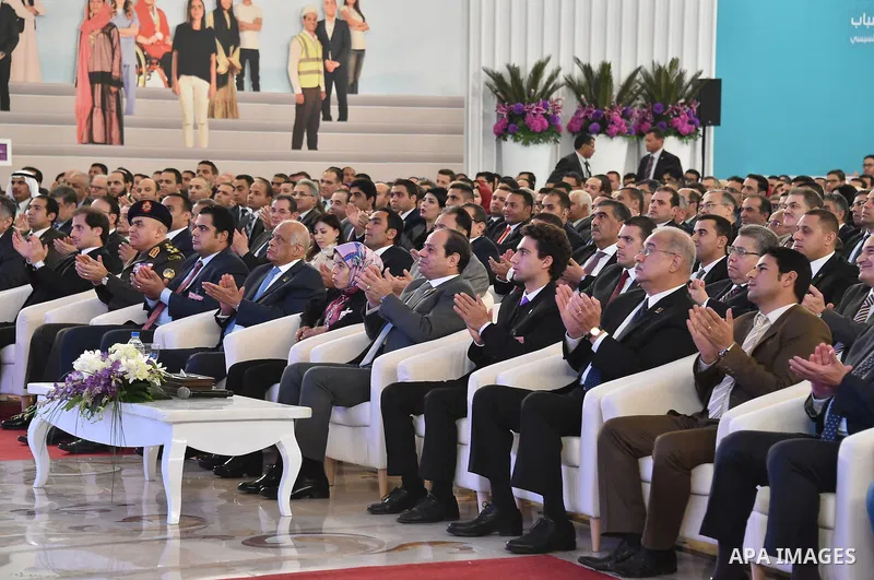 Egyptian President Abdel Fattah al-Sisi, attends the opening of the conference the first league for youth, in Cairo, Egypt, on December 10, 2016. Photo by Egyptian President Office