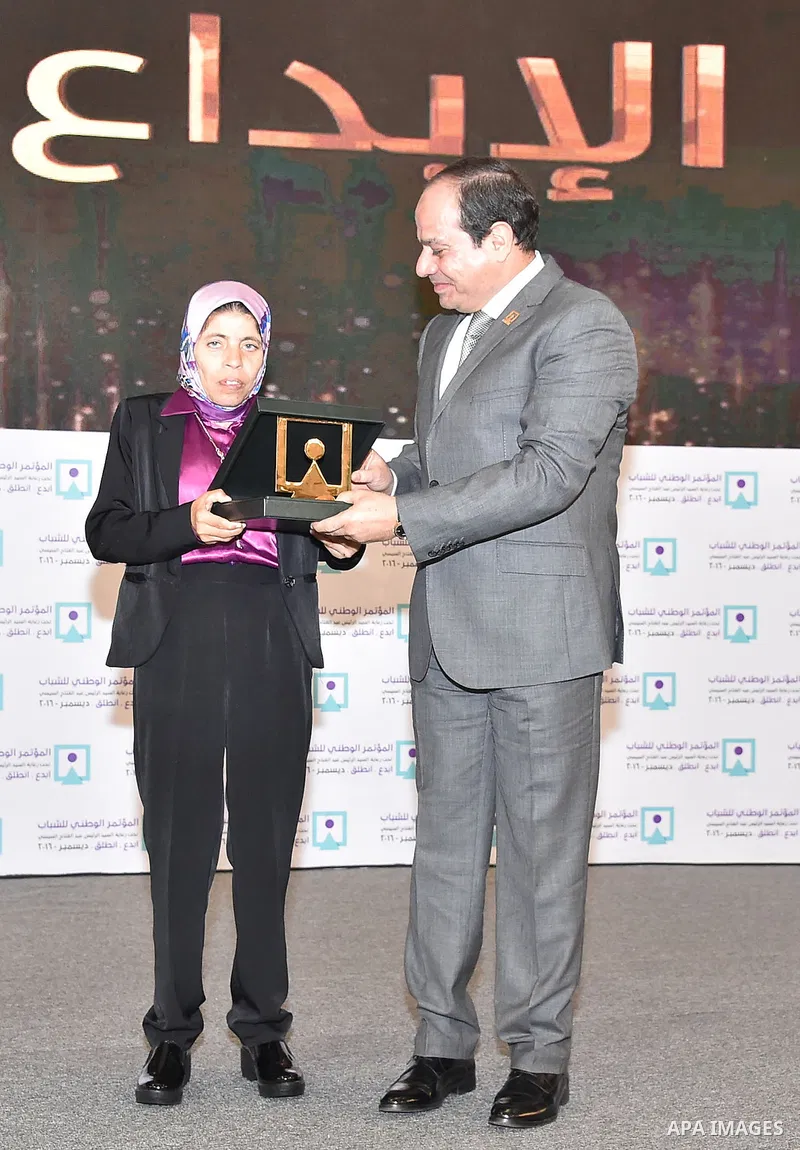 Egyptian President Abdel Fattah al-Sisi, attends the opening of the conference the first league for youth, in Cairo, Egypt, on December 10, 2016. Photo by Egyptian President Office