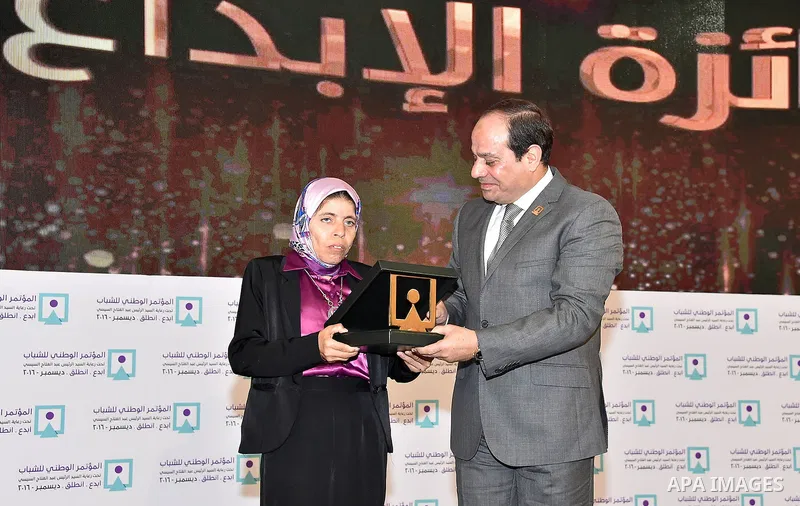 Egyptian President Abdel Fattah al-Sisi, attends the opening of the conference the first league for youth, in Cairo, Egypt, on December 10, 2016. Photo by Egyptian President Office