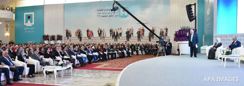 Egyptian President Abdel Fattah al-Sisi, attends the opening of the conference the first league for youth, in Cairo, Egypt, on December 10, 2016. Photo by Egyptian President Office