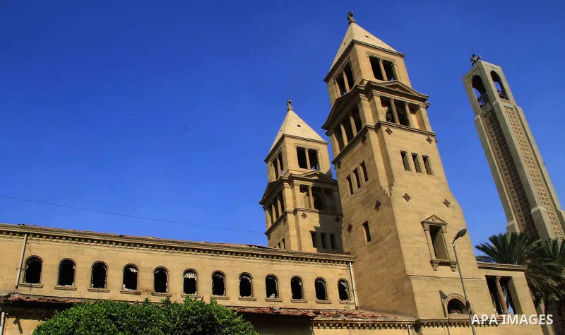 A picture shows the damaged Saint Peter and Saint Paul Coptic Orthodox Church after a bombing on December 11, 2016, in Cairo's Abbasiya neighbourhood. The blast killed at least 25 worshippers during Sunday mass inside th...