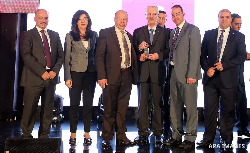 Palestinian Prime Minister Rami Hamdallah, attends the opening ceremony of the Palestine exporter Award 2016, in the Wes bank city of Ramallah, on December 12, 2016. Photo by Prime Minister Office