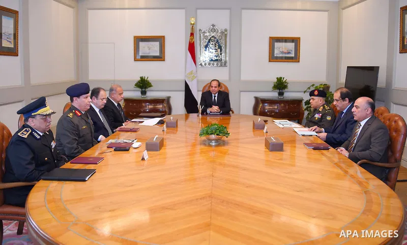 Egyptian President Abdel Fattah al-Sisi, chairs a Security meeting, in Cairo, Egypt, on December 12, 2016. Photo by Egyptian President Office