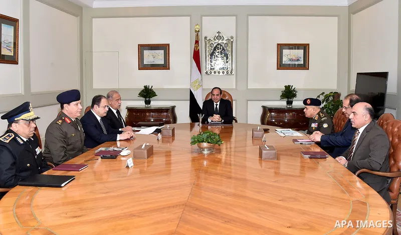 Egyptian President Abdel Fattah al-Sisi, chairs a Security meeting, in Cairo, Egypt, on December 12, 2016. Photo by Egyptian President Office