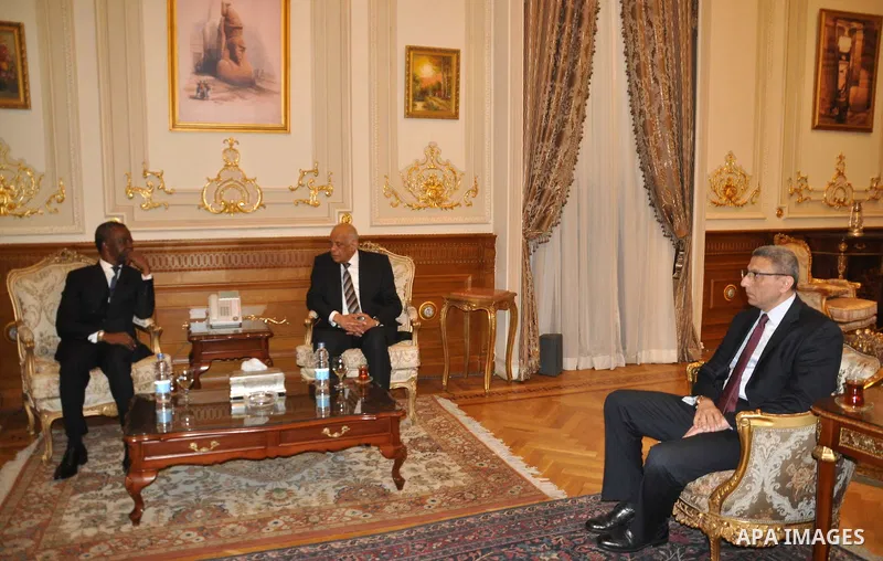 Speaker of Egypt's parliament, Ali Abdel-Al, meets with Speaker of Parliament African at the parliament headquarters in Cairo, Egypt, December 12, 2016. Photo by Stringer