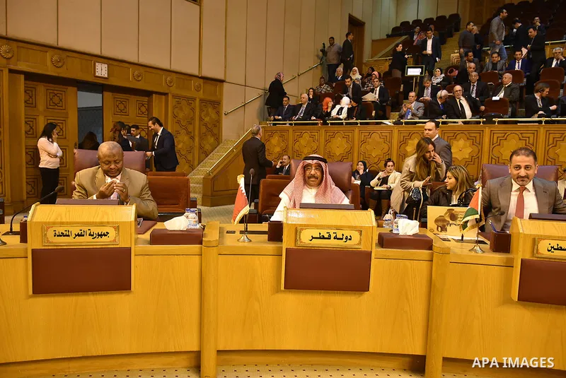 Permanent members of Arab countries in League of Arab States attend a meeting to mark the "International Day of Solidarity with the Palestinian People" at the Arab League headquarters in Cairo, Egypt, December 12, 2016....