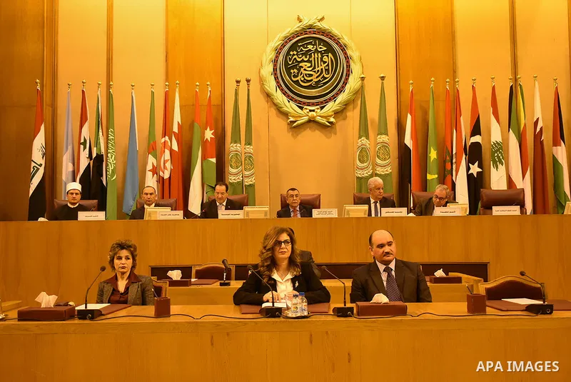 Permanent members of Arab countries in League of Arab States attend a meeting to mark the "International Day of Solidarity with the Palestinian People" at the Arab League headquarters in Cairo, Egypt, December 12, 2016....