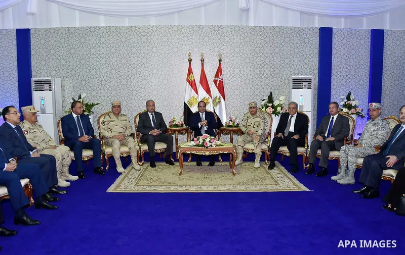 Egyptian President Abdel Fattah al-Sisi opens many projects of roads, in Cairo, Egypt, on December 15, 2016. Photo by Egyptian President Office