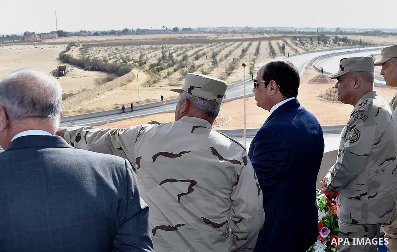 Egyptian President Abdel Fattah al-Sisi opens many projects of roads, in Cairo, Egypt, on December 15, 2016. Photo by Egyptian President Office