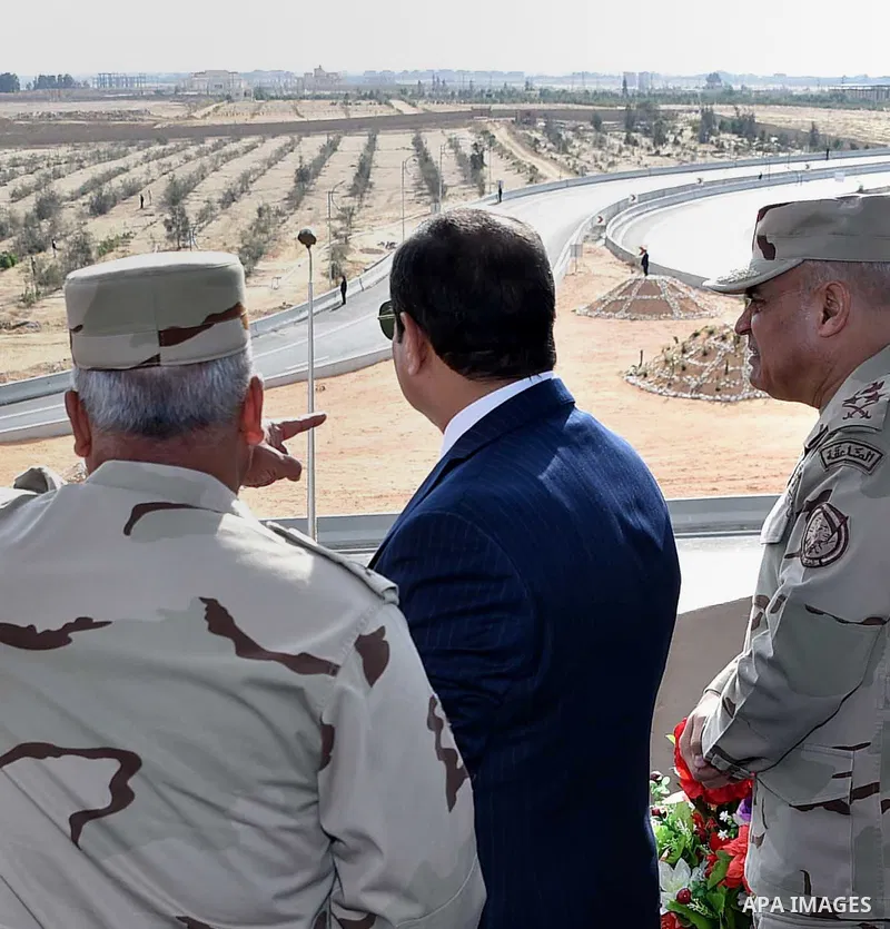 Egyptian President Abdel Fattah al-Sisi opens many projects of roads, in Cairo, Egypt, on December 15, 2016. Photo by Egyptian President Office