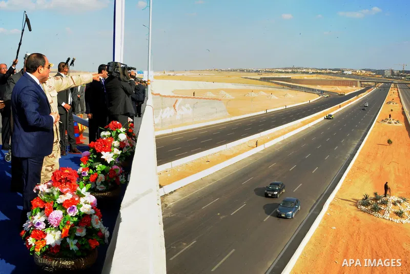 Egyptian President Abdel Fattah al-Sisi opens many projects of roads, in Cairo, Egypt, on December 15, 2016. Photo by Egyptian President Office