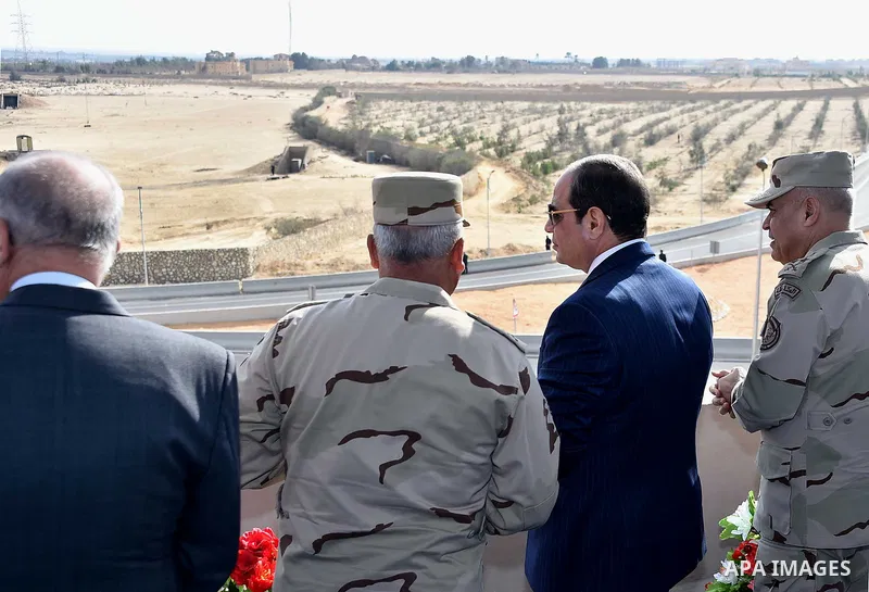 Egyptian President Abdel Fattah al-Sisi opens many projects of roads, in Cairo, Egypt, on December 15, 2016. Photo by Egyptian President Office