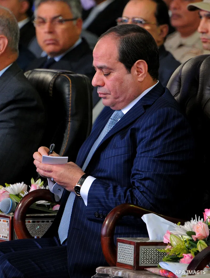 Egyptian President Abdel Fattah al-Sisi opens many projects of roads, in Cairo, Egypt, on December 15, 2016. Photo by Egyptian President Office