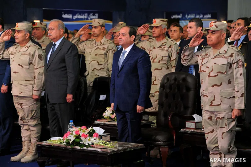 Egyptian President Abdel Fattah al-Sisi opens many projects of roads, in Cairo, Egypt, on December 15, 2016. Photo by Egyptian President Office