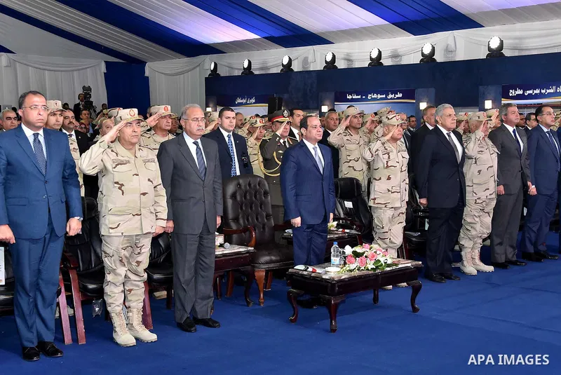Egyptian President Abdel Fattah al-Sisi opens many projects of roads, in Cairo, Egypt, on December 15, 2016. Photo by Egyptian President Office