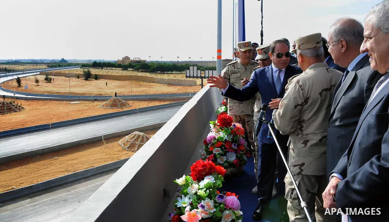 Egyptian President Abdel Fattah al-Sisi opens many projects of roads, in Cairo, Egypt, on December 15, 2016. Photo by Egyptian President Office