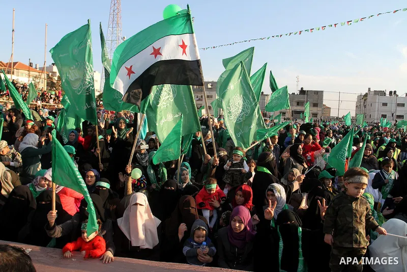 Palestinians take part in a rally marking the 29th anniversary of the founding of the Hamas movement, in Rafah in the southern Gaza Strip December 16, 2016. Photo by Abed Rahim Khatib