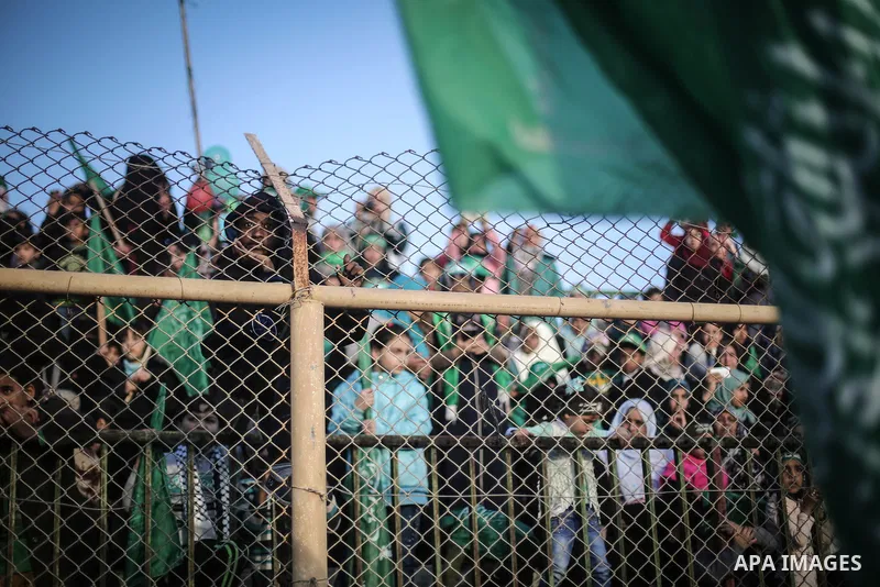 Palestinians take part in a rally marking the 29th anniversary of the founding of the Hamas movement, in Rafah in the southern Gaza Strip December 16, 2016. Photo by Mohammed Dahman