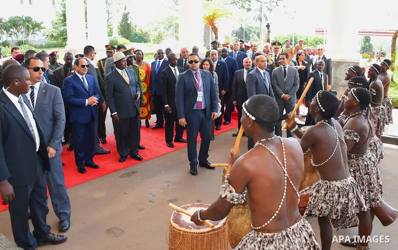Egyptian President Abdel Fattah al-Sisi arrives to Ugandan capital Kampala during his visit on December 18, 2016. Photo by Egyptian President Office