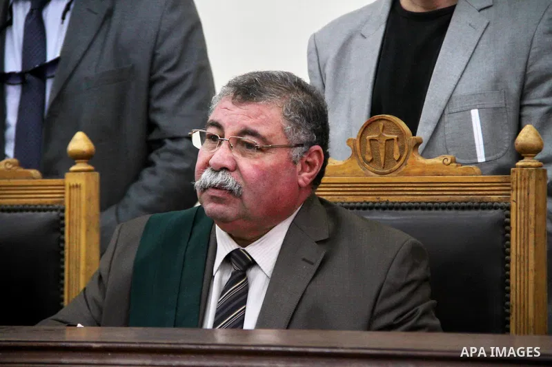 The Judge attends the trial of Ansar Bait Al-Maqdis group in Cairo on December 20, 2016, on charges of assassination of police officers, attempted assassination of interior minister Mohamed Ibrahim and explosions near se...