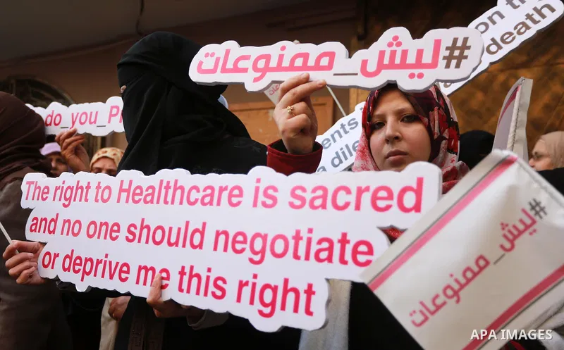 Palestinian Cancer patients take part in a protest to demand to travel for treatment, in Gaza city December 22, 2016. Photo by Mohammed Asad