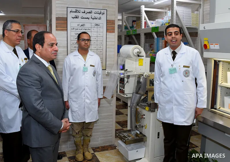 Egyptian President Abdel Fattah al-Sisi attends the opening ceremony of medical complex of the Armed Forces, in Cairo, Egypt, on December 22, 2016. Photo by Egyptian President Office