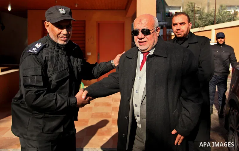 Palestinian Attorney General in Gaza, Ismail Jabr attends a meeting with men of reforms in Deir al-Balah in central Gaza on December 26, 2016. Photo by Ashraf Amra